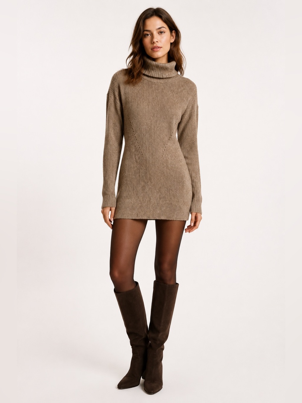Abercrombie & Fitch Women’s Turtleneck Camel Color Sweater Dress Size XS
